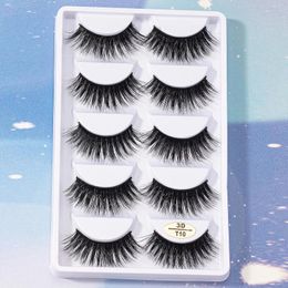 False Eyelashes 5 Pairs Strip Wispy Fluffy Long Eyelash Manga Lashes Extension Supplies For Makeup Salon Beginners