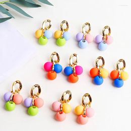 Dangle Earrings Boho Colorful Ball Bead Acrylic Drop For Women Punk Round Geometric Beaded Pendant Earring Fashion Party Jewelry