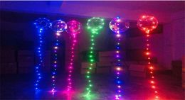 LED balloons Night Light Up Toys clear balloon 3M String Lights Flasher transparent wave balls Lighting Helium Balloons party Deco3373575