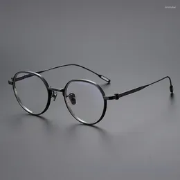 Sunglasses Frames Eyeglasses Pure Titanium Japanese Star Style Irregular Polygon High Quality Original Design Prescription Glasses Unisex