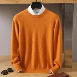 Men's Sweaters 2024 Fashion Autumn/Winter Mink Cashmere Cold Resistant Clothing Round Neck Solid Colour Pullover Warm Sweater