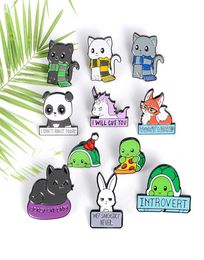 Cartoon Animal Enamel Pins Custom Panda Cat Turtle Fox Rabbit Brooches Bag Clothes Lapel Pin Badges Funny Zoo Jewellery zdl04081681785