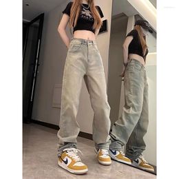 Women's Jeans American Fashionable All-Match High Waist Slimming Loose Slim Fit Straight Wide Leg Casual Trousers