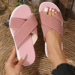 Slippers Flats Rome Beach 2024 Dress Platform Shoes Women Mesh Casual Summer Flip Flops Slides Walking Sport Sandals