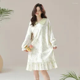 Women's Sleepwear TXii Look Spring/Summer Sleeping Skirt Pure Cotton Pull Frame Mid Length Fat MM Plus Size