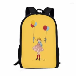 School Bags Fashion Young Little Girl Print Pattern Bag For Children Casual Kids Backpack Teens Large Capacity