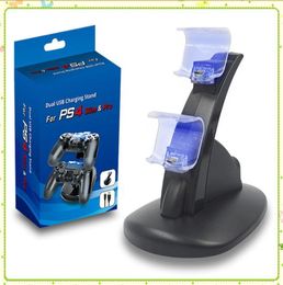 LED Dual Charger Dock Mount USB Charging Stand For PlayStation 4 PS4 Xbox One Gaming Wireless Controller With Retail Box MQ1004860896