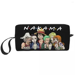 Storage Bags Straw Hat Nakama Cosmetic Bag Women Fashion Big Capacity Anime Manga One Piece Makeup Case Beauty Toiletry