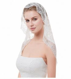 short Lace Wedding Veil One Layer Face Veil Ivory Black Shoulder Length Bridal Accories Without Comb Y3vv#