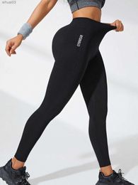 Active Pants Womens High Waist Yoga Leggings Letter Gymwear Seamless High Stretchy Butt Lifting Breathable Sports Pants for WomenL2403