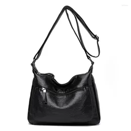 Evening Bags High Quality Women's Soft Leather Shoulder Multi-Layer Classic Crossbody Bag Luxury Designer Handbag And Purse 2024
