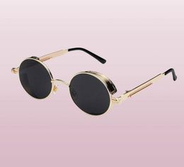 Good Quality Round Steampunk Sunglasses Men Women Metal Wrap Eyeglasses Round Shades Brand Designer Sun glasses Mirror UV4007034537