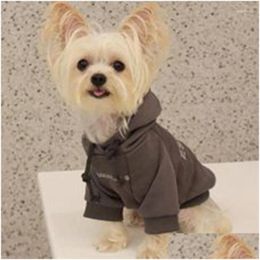 Dog Apparel Hoodies Letter Fleece Lined Fall Puppy Sweatshirt Soft Warm Sweater Winter Hooded Clothes For Small Dogs Drop Delivery Hom Otjtg