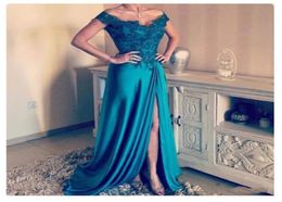 emerald green deep v neck evening dresses sexy off the shoulder prom dresses custom made side split formal prom party dresses2973606