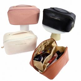 large-capacity Travel Cosmetic Bag Portble PU Makeup Pouch Women Waterproof Bathroom Wbag Multifunctial Toiletry Kit D1P2#