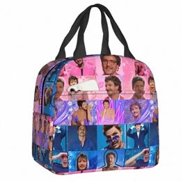 pedro Pascal Bisexual Pride Flag Insulated Lunch Tote Bag for Women Thermal Cooler Lunch Bag Outdoor Picnic Food Ctainer Tote W4hg#