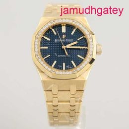 Designer AP Wrist Watch Royal Oak Series 15451BA Original Diamond Blue dial Mens and Womens Unisex Fashion Leisure Business Sports Machinery Watch