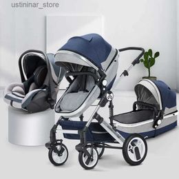 Strollers# 2024 new baby strollerbaby stroller 3 in 1 High Landscape Car stroller with bassinetNewborn Portable Travel Baby Carriage L416