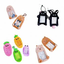 capybara Photocard Holder Cute Rabbit Cat Plush Kpop Photocard Holder Korean Style Carto Vegetable Bus Card Holder Outdoor a75U#