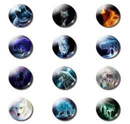 12pcs World of Wolves Glass Fridge Magnets Sets 25MM Crystal Wolf Cute Animals Magnetic Refrigerator Fridge Memo Home Decor5800040