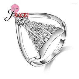 Cluster Rings Fashion Ring Creative Sailing Boat Ship Beach Ocean Life Jewelry Women 925 Sterling Silver Personality Party