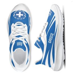 Casual Shoes INSTANTARTS Light Blue Women's Sneakers Greece Flag Design Brand Summer Unisex Lace-up Outdoor Running