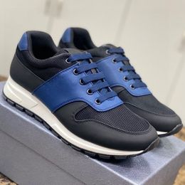 New Fashion Designer High quality Black and blue splicing casual Tennis shoes for men and women lace-up Fabric ventilate comfort all-match Sports shoes DD0415P 38-44 17