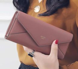 aliwood Brand 3 Fold Women039s Designer Envelope Clutch For Women Hasp Money Clip Leather Female Long Wallet Phone Pocket74052896324024