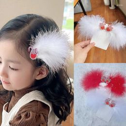 Hair Accessories 2PCS Fashion Swan Feathers Clips Girls Hairpins Lovely Barrettes Kid Headdress