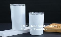 50pcs Sublimation Blanks Tumbler Stainless Steel Coffee Mug Insulated Wine Vacuum White Water Bottles 20OZ6059999