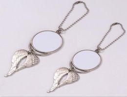 Pendant Sublimation Air Fresheners White Blank DIY Customised Gifts Three Styles Car Pendants Metal Angel Wings Ornaments A028911047