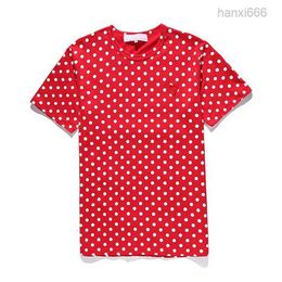 Womens Clothes Cdg Cotton Breathable t Shirts Commes Des Embroidery Heart Polka Dot Tank Top Play Couple Lovers Crop Oversized Causal Clothings