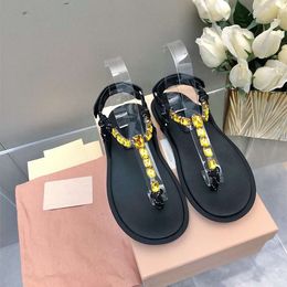 Water Diamond Clamping Flat Bottom Fashion Korean Style Women's Shoes Summer New Guangzhou End High Edition Sandals