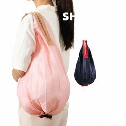 reusable Shop Bags Large Portable Eco-Friendly Shoulder Bag Foldable Handbag Pocket Totes Folding Pouch For Travel Grocery 10yE#