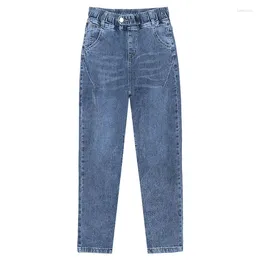 Women's Jeans Autumn Casual All-match Slim Women High Quality High-Rise Trousers Elastic Waist Ladies Cowboy Pants 4XL