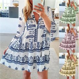 Spring And Summer Printed Womens Dress Selling Candy Colored Short Skirt Multi Color Size
