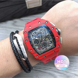 Designer luxury mens watch Super mechanical wrist watches Rm50-03 mens series carbon fiber multi-function luminous Designer Amazing High quality