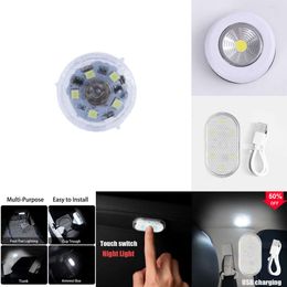 2024 Car LED Wireless Touching Night Light High Brightness Car Interior Reading Lamp USB Charging Illumination Mini Light