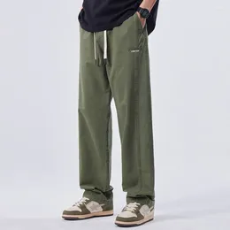 Men's Pants 2024 Spring And Summer Joggers Men Thin Straight Tube Cotton Loose Wide-leg Sweatpants Sport Streetwear