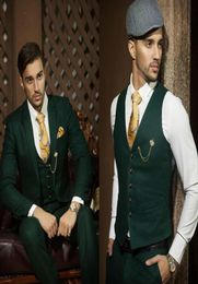 New design Custom made Green Wedding Suits Groom Tuxedos handsome Suit Formal Suits Man Groomsman suits JacketPantsVests8987995