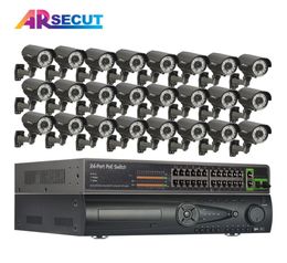 24CH NVR CCTV Network Video Recorder System 1080P HD Varifocal 2812mm Night Vision 78IR Outdoor CCTV POE IP Camera Kit4550021