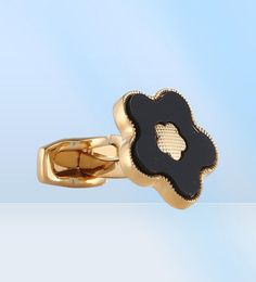 Gold Cufflinks Mens Wedding Luxury Party French Shirt Cuff link Men Flower High quality Cufflink296L3210838