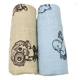 Blankets 180g Active Printing Cotton Muslin Baby Blanket Soft Better Than Other Swaddle For Born