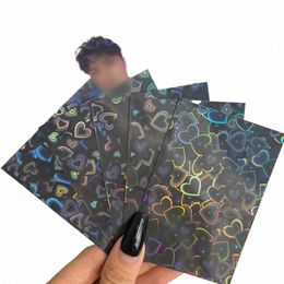 50pcs/bag Heart-Shape Laser Glitter Card Sleeves Transparent Kpop Idol Card Protector Toploader Holder Korea Photocard Sleeves 77lL#