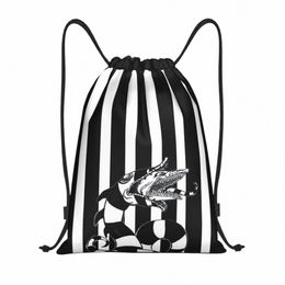 beetlejuice Sandworm Drawstring Backpack Sports Gym Bag for Women Men Tim Burt Horror Movie Training Sackpack P6gr#