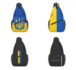 Backpack Flag Of Ukraine Sling Chest Bag Custom Ukrainian ic Crossbody Shoulder For Men Travel Hiking Daypack6969507