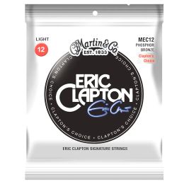 Cables MartinGuitar MEC12 MEC13 Acoustic Guitar Eric Clapton's Choice 92/8 Phosphor Bronze Strings, Light, 012054