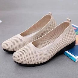 Casual Shoes Large Size Women's Fashion Mesh Hollowed Out Breathable Soft Sole Anti-slip Flat For Women 2024
