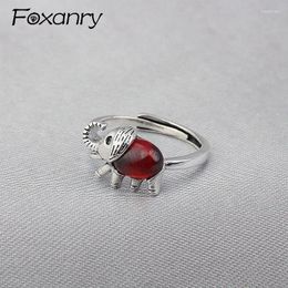 Cluster Rings Elephant Geometric Garnet For Women Couples Vintage Fashion Creative Design Anniversary Jewellery Accessories Gifts