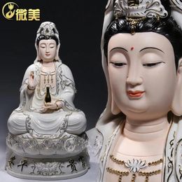 Window Stickers Dehua Ceramics 12 Inches To 18 Miaojin Painting Guanyin Buddha Avalokiteshvara Ornaments Buddhist Supplies Wholesale